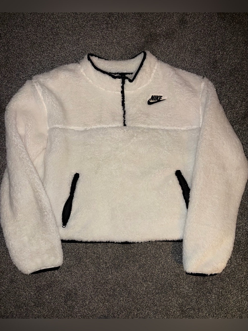 Nike Sherpa Cropped Quarter-Zip Pullover